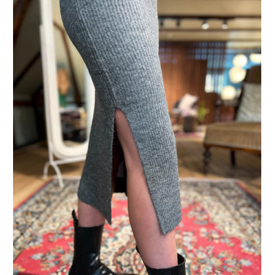 Sukně Drea Lea s rozparkem tmavě šedá